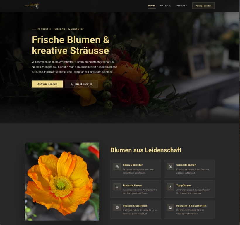 Webseite für einen Floristen – bluemechaeller.ch
