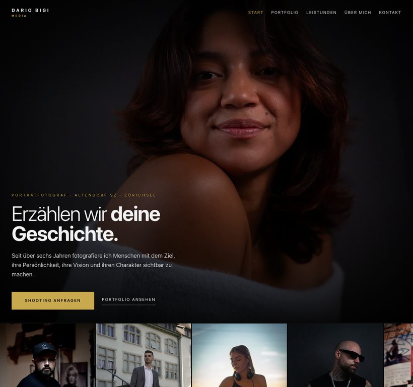 Webseite für den Porträtfotografen Dario Bigi Media
